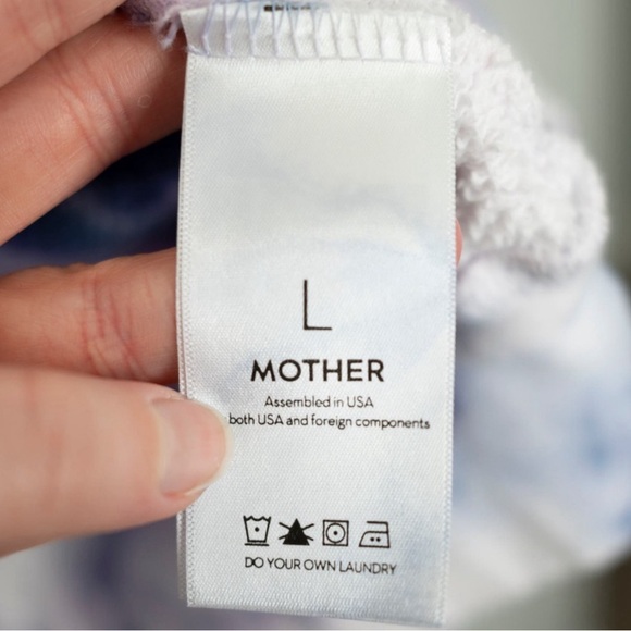 MOTHER The Square Sweatshirt Blueberry Purple Tie Dye Rainbow Patch - Picture 6 of 6